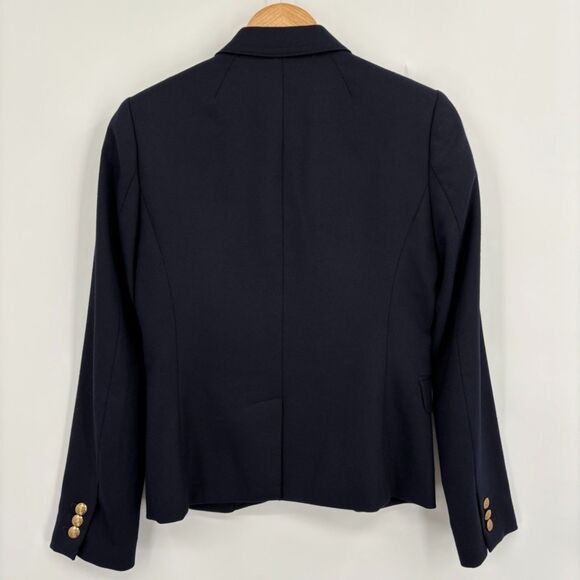 J. Crew Schoolboy Blazer in Navy, Size 2, Two Button Wool Old Money Preppy FLAWS - Picture 3 of 11